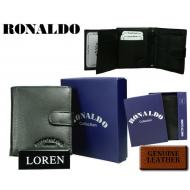 Meeste rahakott 0720L-DLL Black, RONALDO, Nahast rahakotid